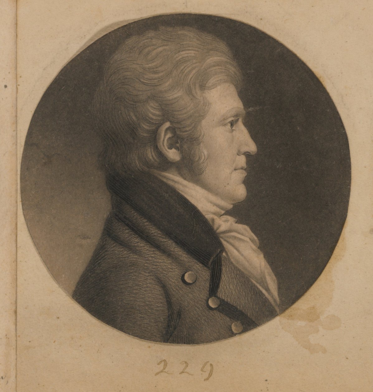 Uidentifisert mann av Charles Balthazar Julien Févret de Saint-Mémin