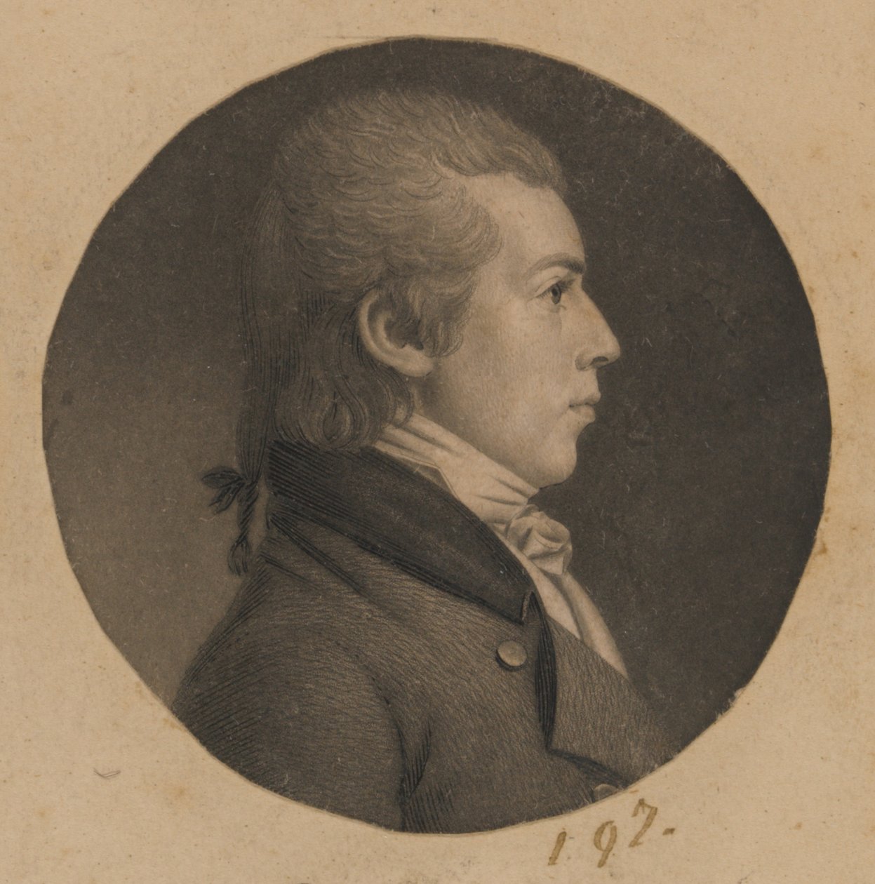 Uidentifisert mann av Charles Balthazar Julien Févret de Saint-Mémin