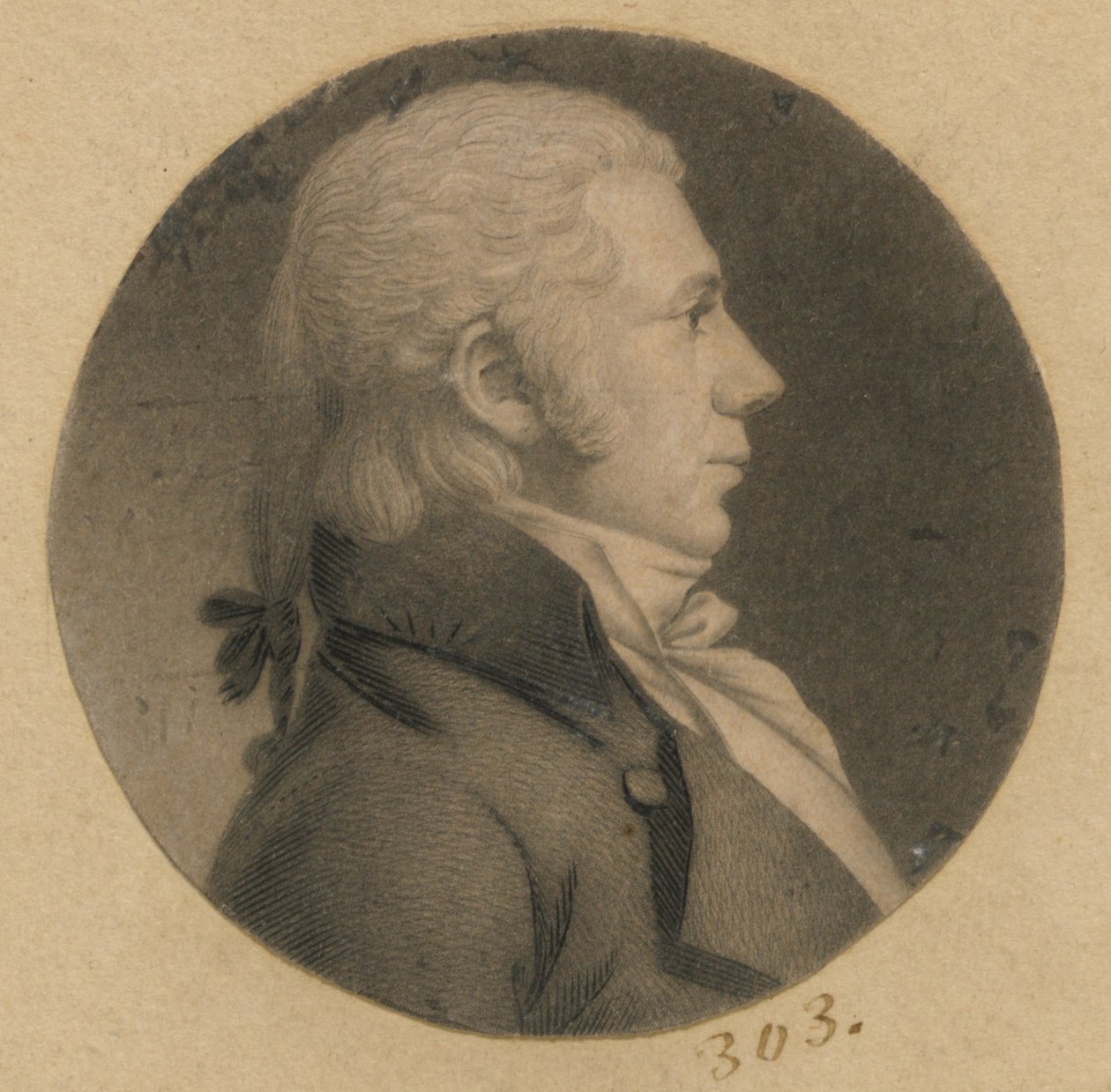 Uidentifisert mann av Charles Balthazar Julien Févret de Saint-Mémin