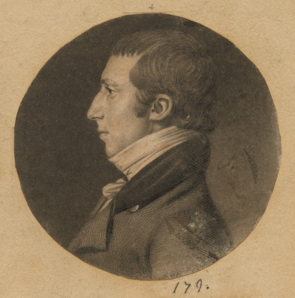 Uidentifisert mann av Charles Balthazar Julien Févret de Saint-Mémin