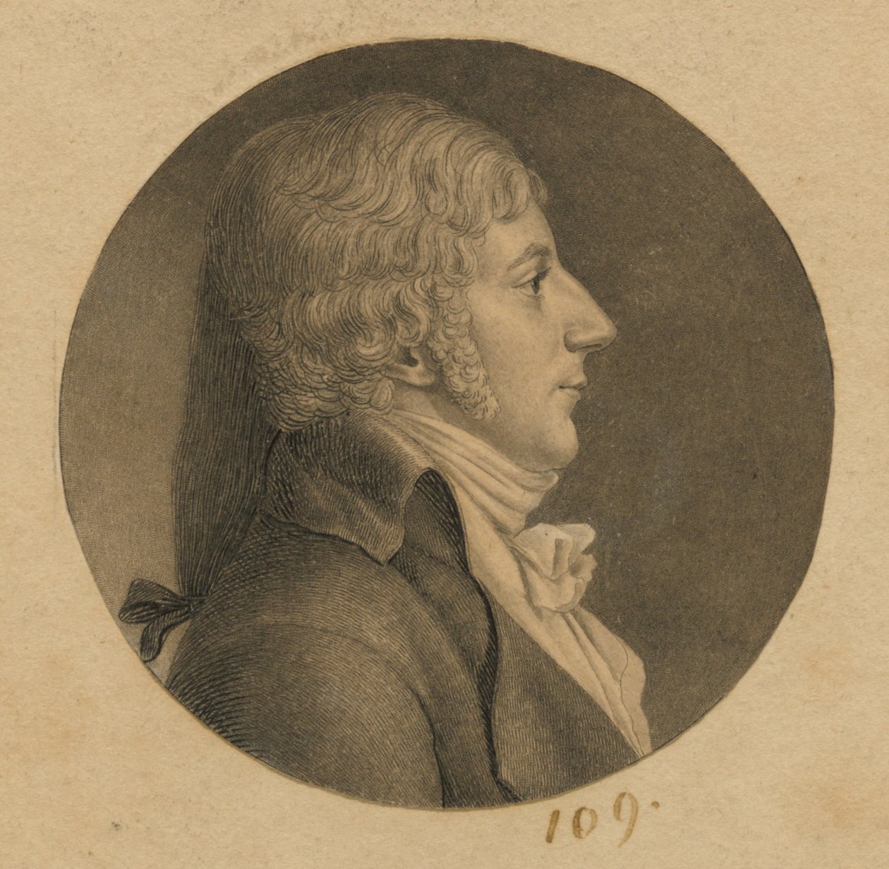 Uidentifisert mann av Charles Balthazar Julien Févret de Saint-Mémin