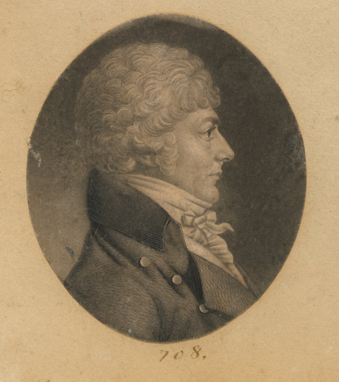 Uidentifisert mann av Charles Balthazar Julien Févret de Saint-Mémin