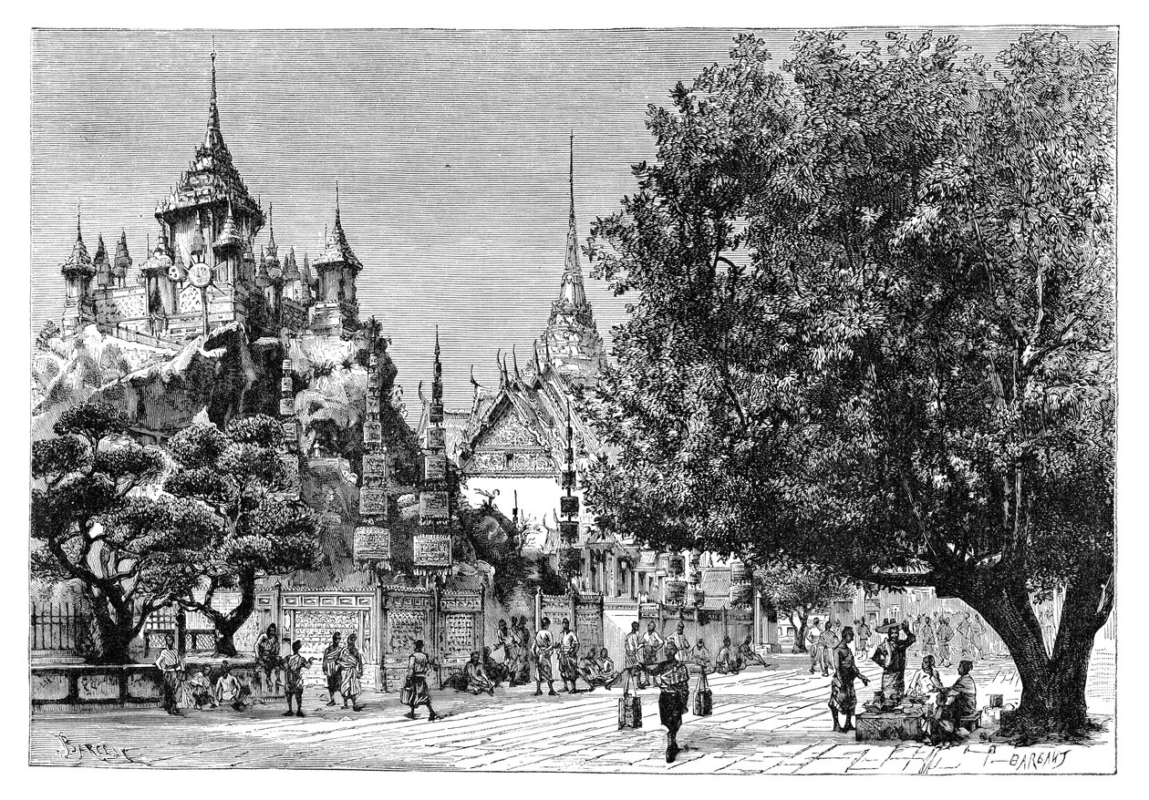 En gate i Bangkok, Thailand, 1895. av Charles Barbant