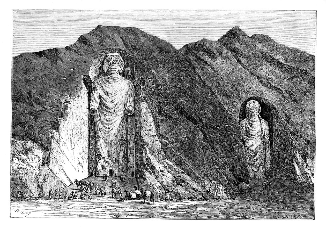Kolossale idoler, Upper Bamlan Valley, Afghanistan, 1895. av Charles Barbant