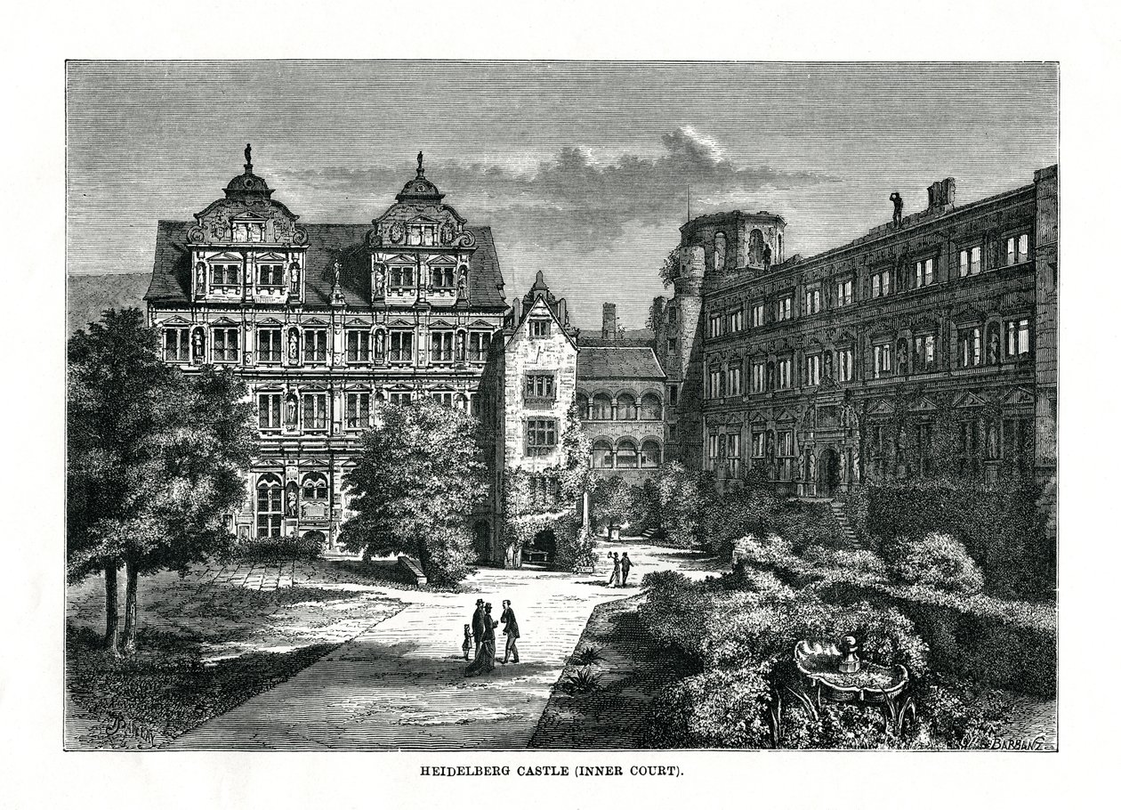 Heidelberg slott, Tyskland, 1879 av Charles Barbant