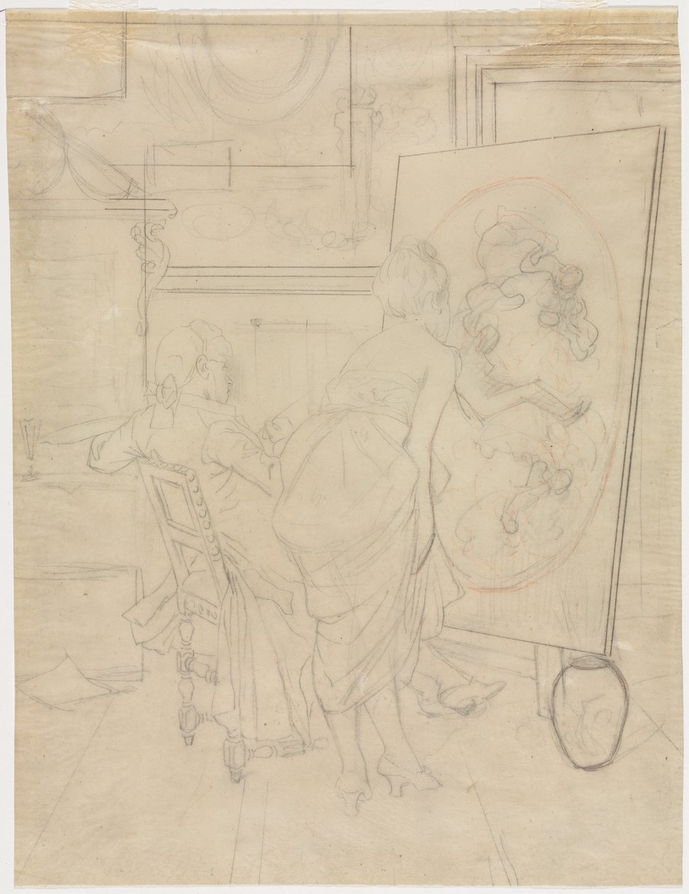 Tegneserie for The Opinion of the Model av Charles Bargue