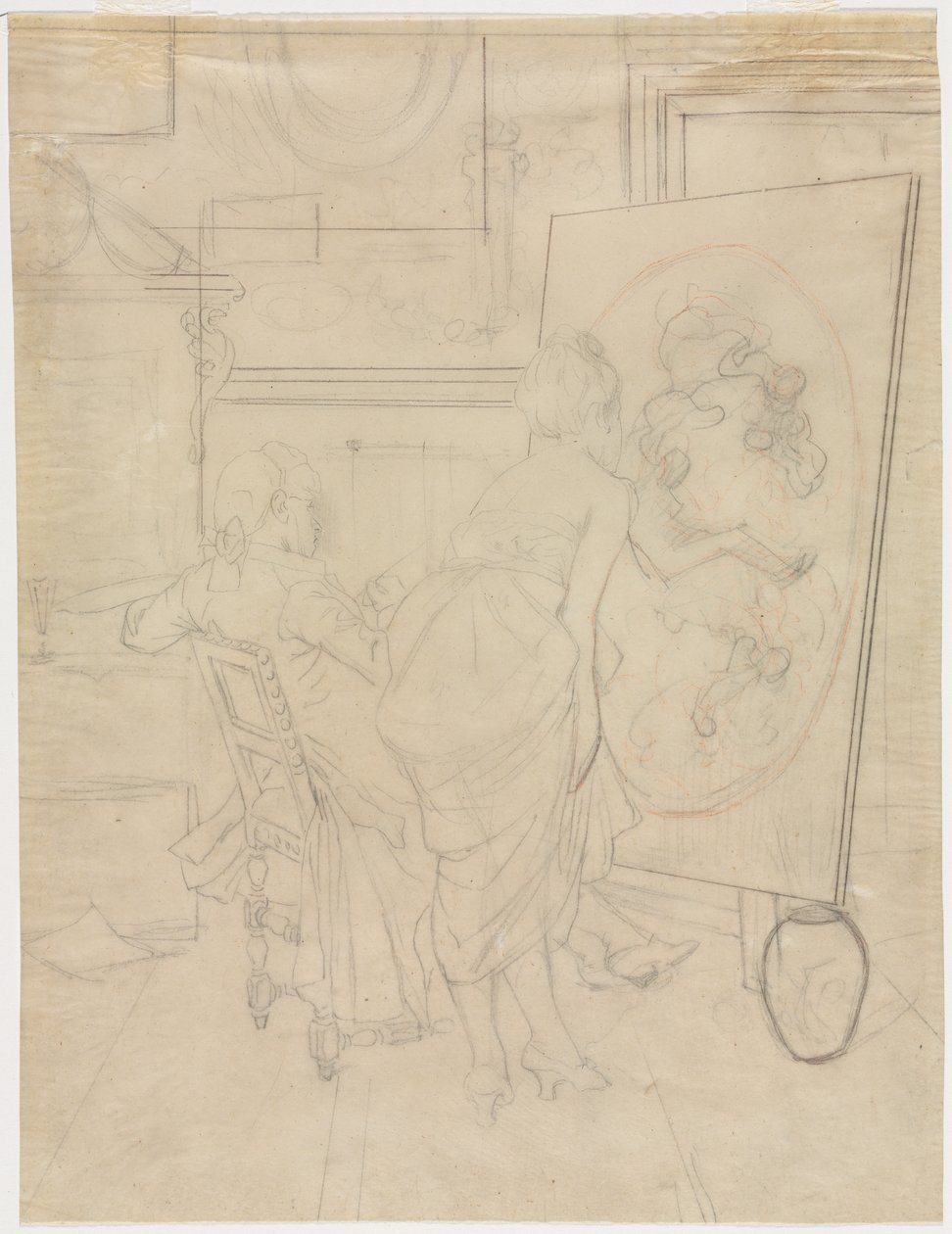 Tegneserie for The Opinion of the Model. av Charles Bargue