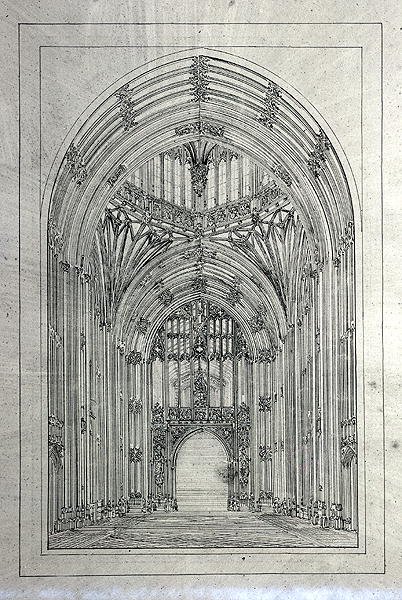 Inngang til House of Lords, fra en mappe med tegninger fra New Palace of Westminster (penn og blekk på papir) av Charles Barry