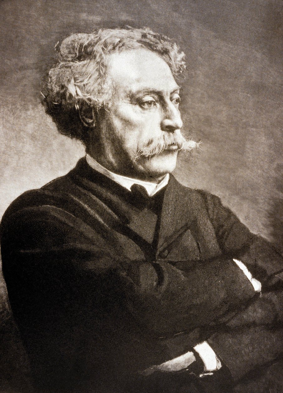 Alexandre Dumas Fils (1824-1895) fransk forfatter, etter Leon Bonnat (gravering) av Charles Baude