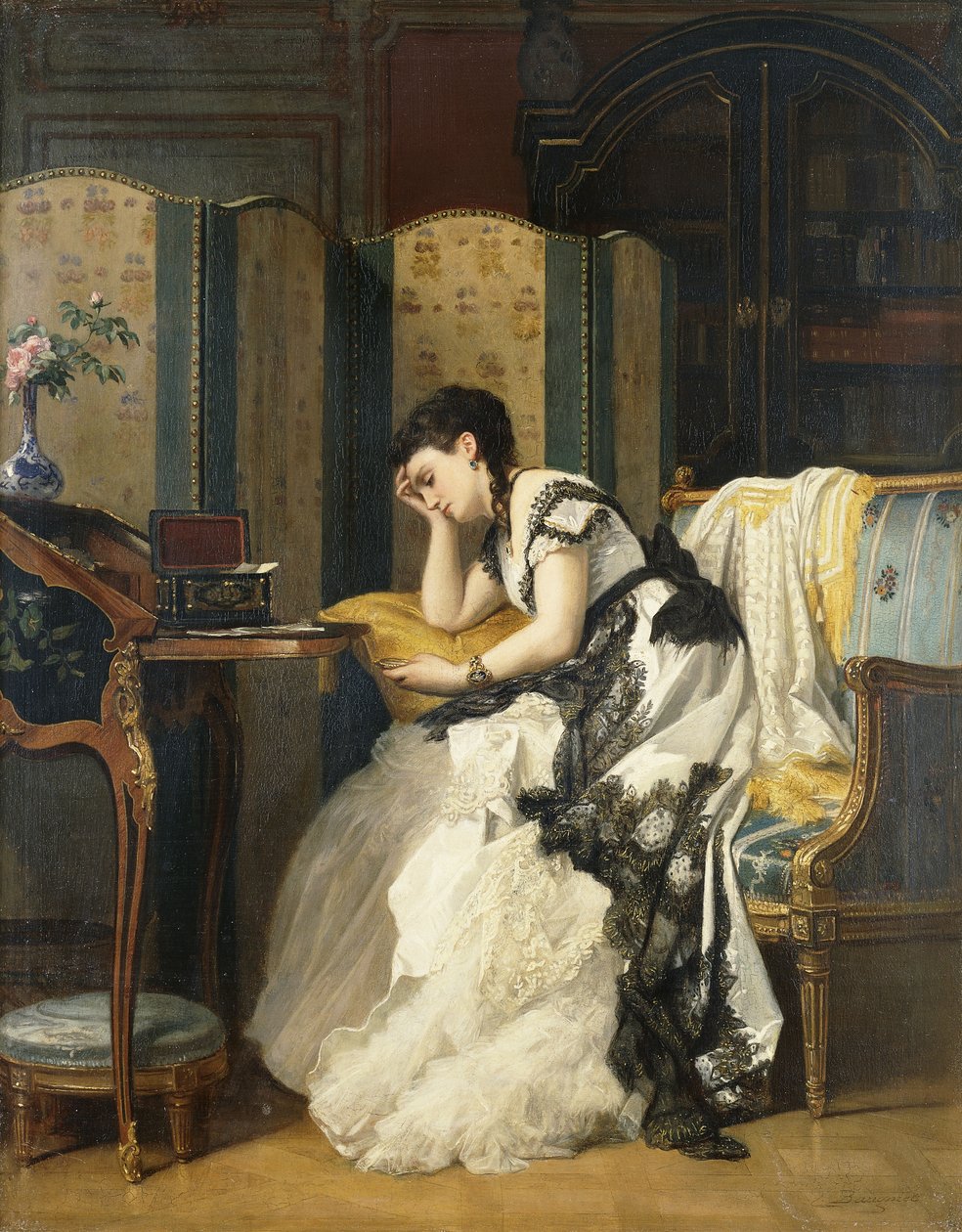 Nostalgi, 55,8 x 44 cm av Charles Baugniet