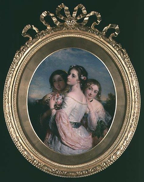 Tre skjønnheter, ca. 1845 av Charles Baxter