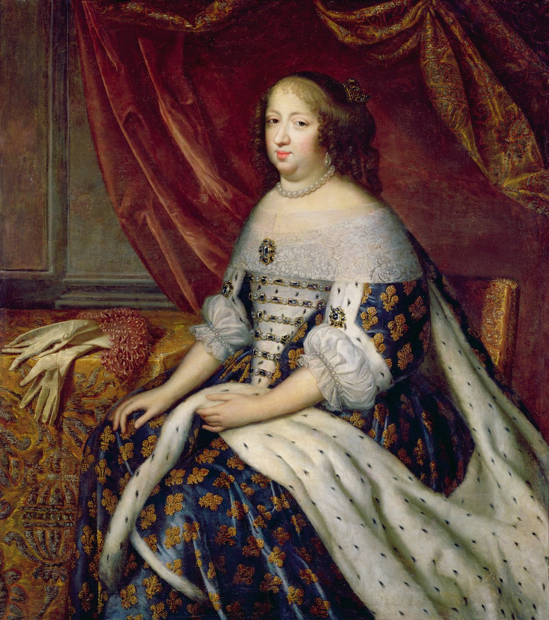 Portrett av Anne av Østerrike (1601-66) Dronning av Frankrike av Charles Beaubrun