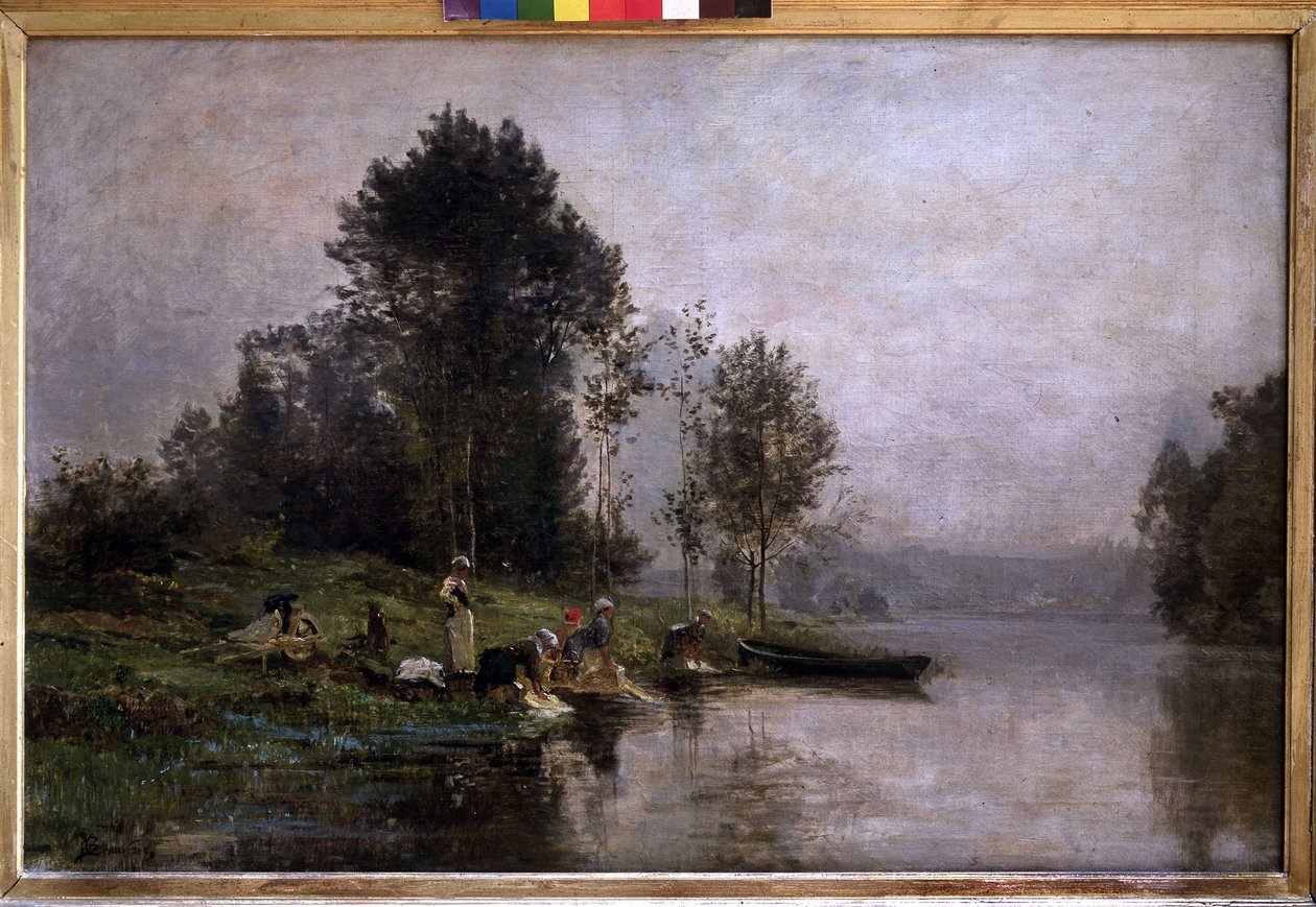 Tåket morgen på Oise. n.d (olje på lerret) av Charles Beauverie