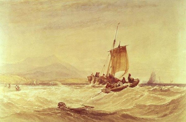 Donegal Bay, ca. 1841 (akvarell) av Charles Bentley