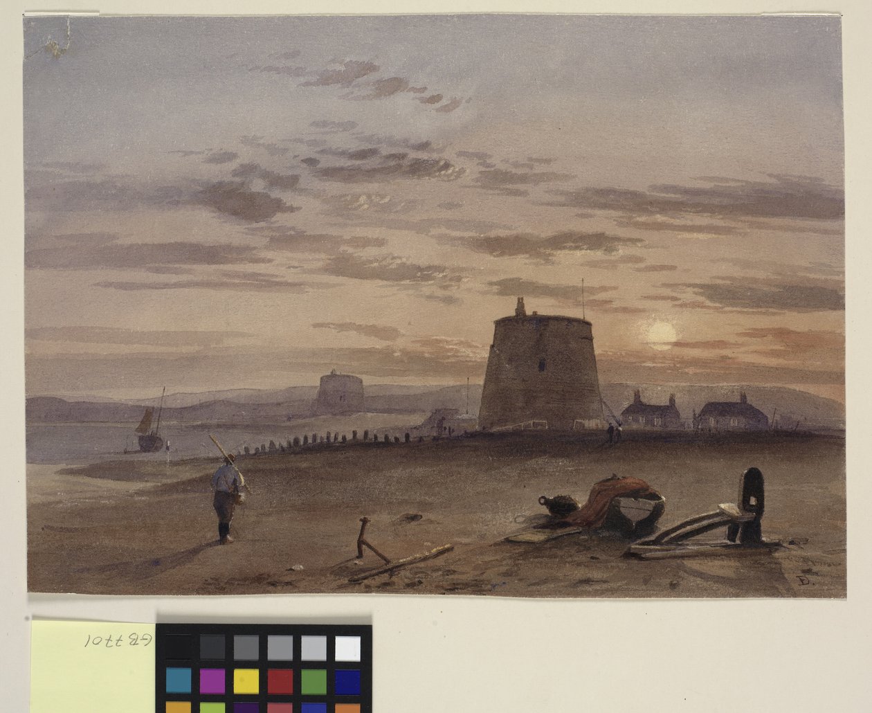 Martello Tower ved St. Leonards mot solnedgangen av Charles Bentley