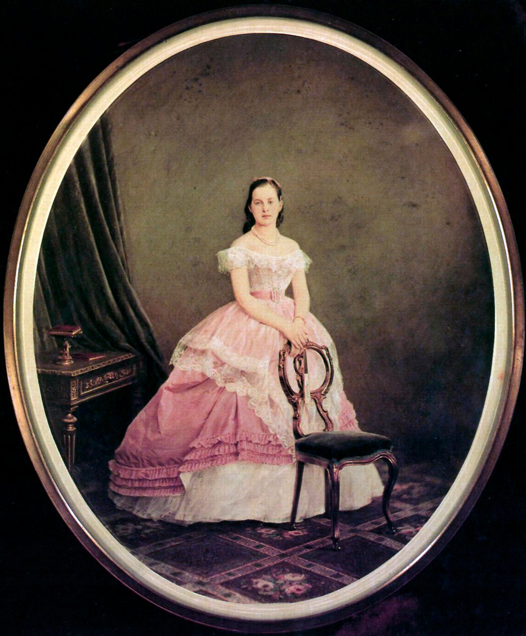Portrett av storhertuginne Maria Alexandrovna av Russland, 1853-1920, 1860-1870-tallet av Charles Bergamasco