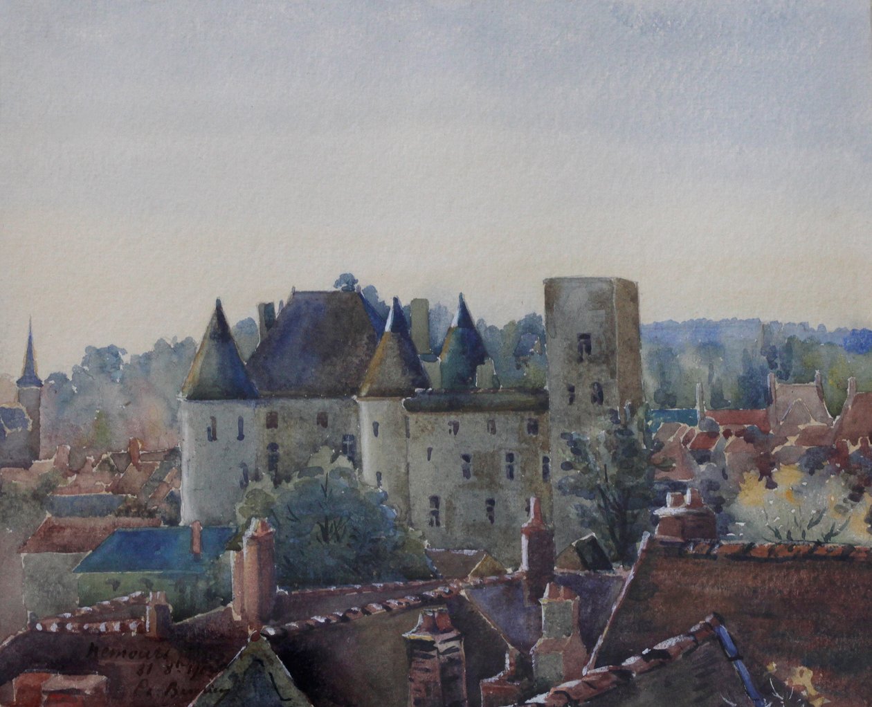 Nemours Castle, ca. 1904 (akvarell) av Charles Bernier