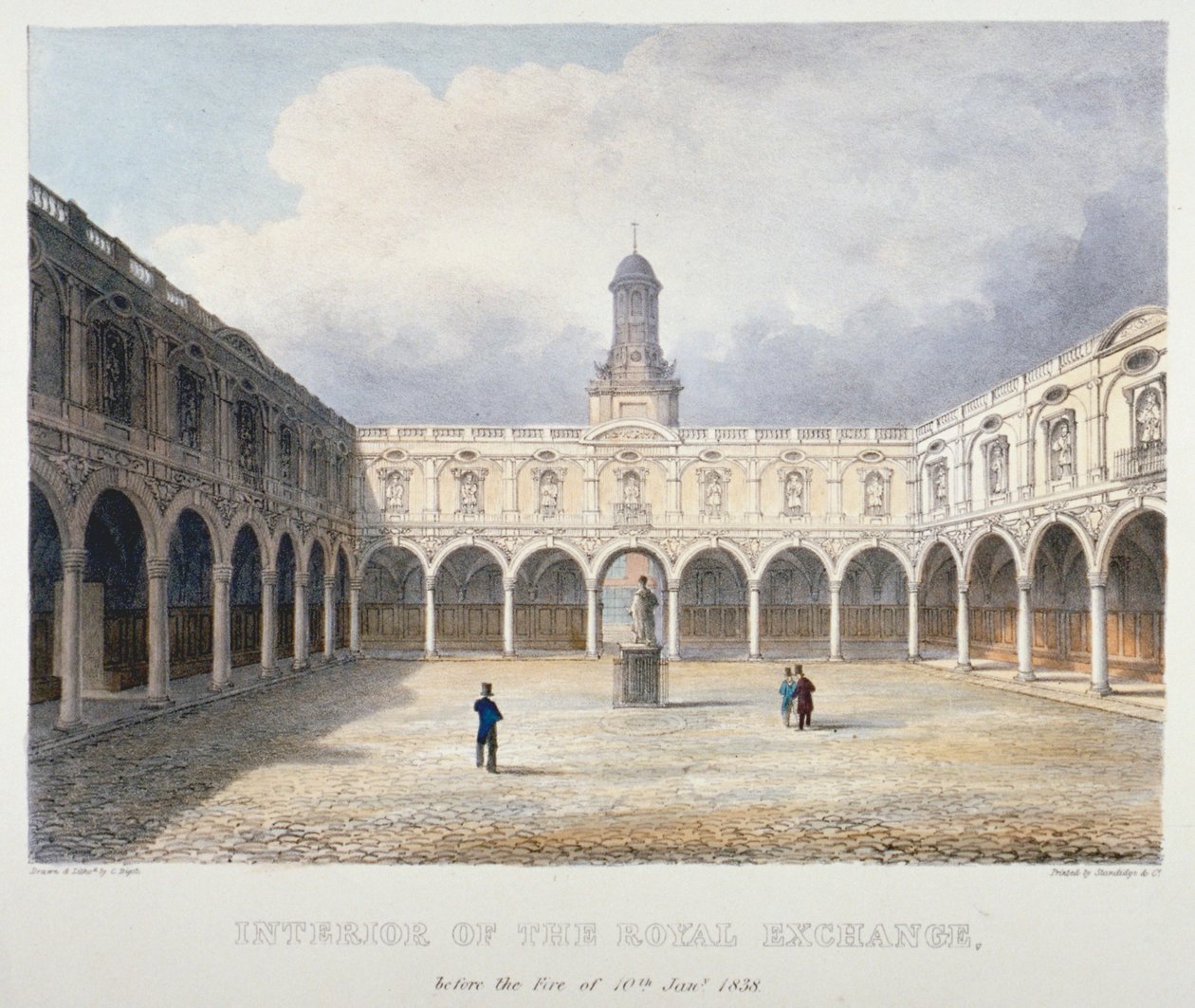 Courtyard of the Royal Exchange, City of London, 1838. av Charles Bigot