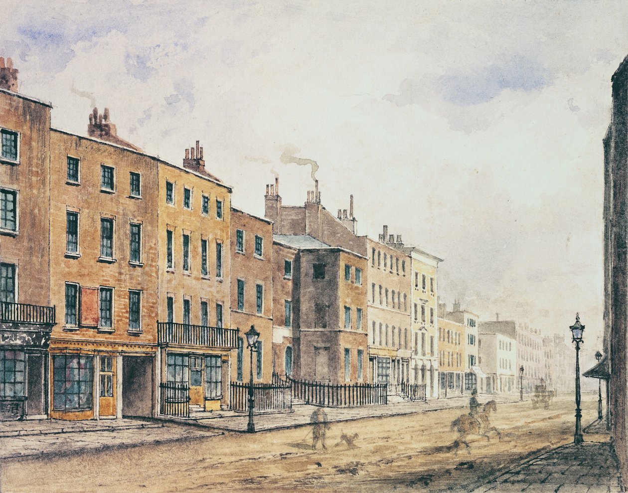 Utsikt over Marylebone High Street, 1848 av Charles Bigot