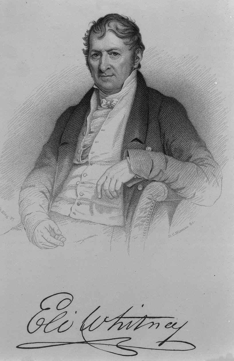 Eli Whitney, gravert av D.C. Hinman, 1846 av Charles Bird King