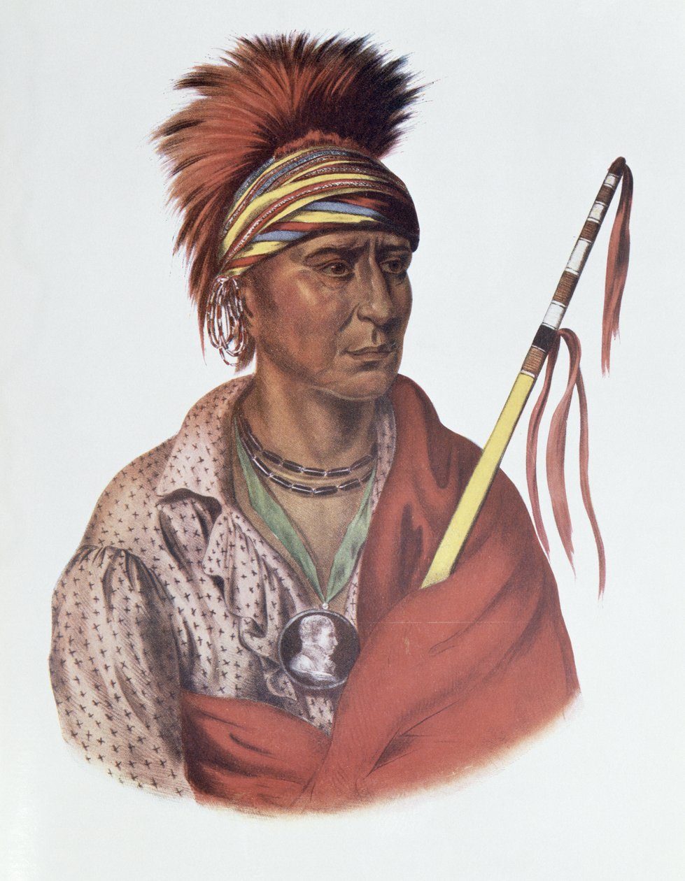 Notchimine or No Heart, en Iowa Chief, 1837, illustrasjon fra 