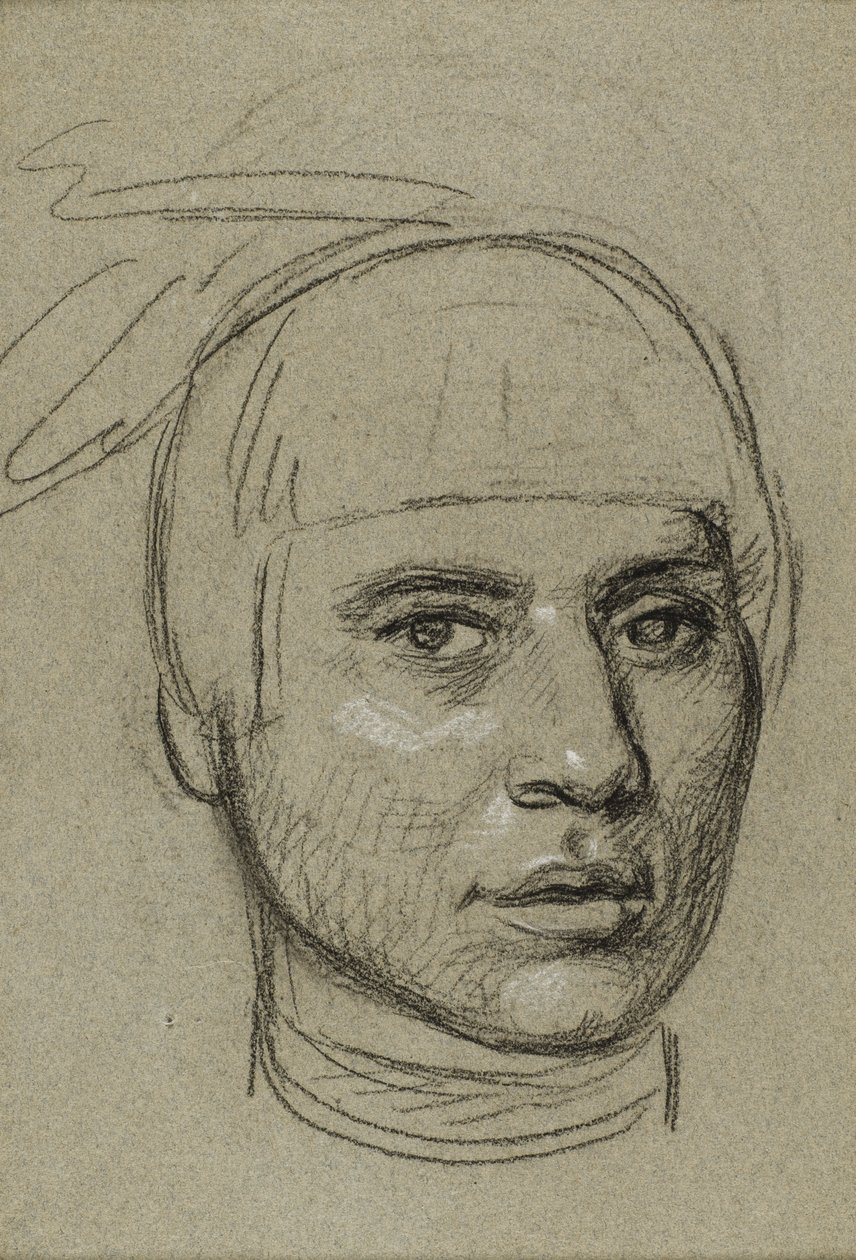 Studie til et portrett av No-Tin (Vind), en ojibwe-leder av Charles Bird King