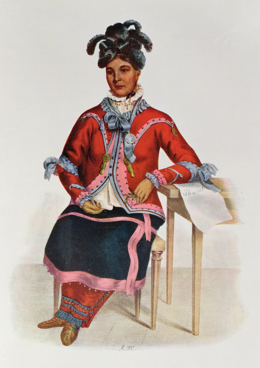 Tshusik, a Chippeway Woman, 1827, illustrasjon fra 