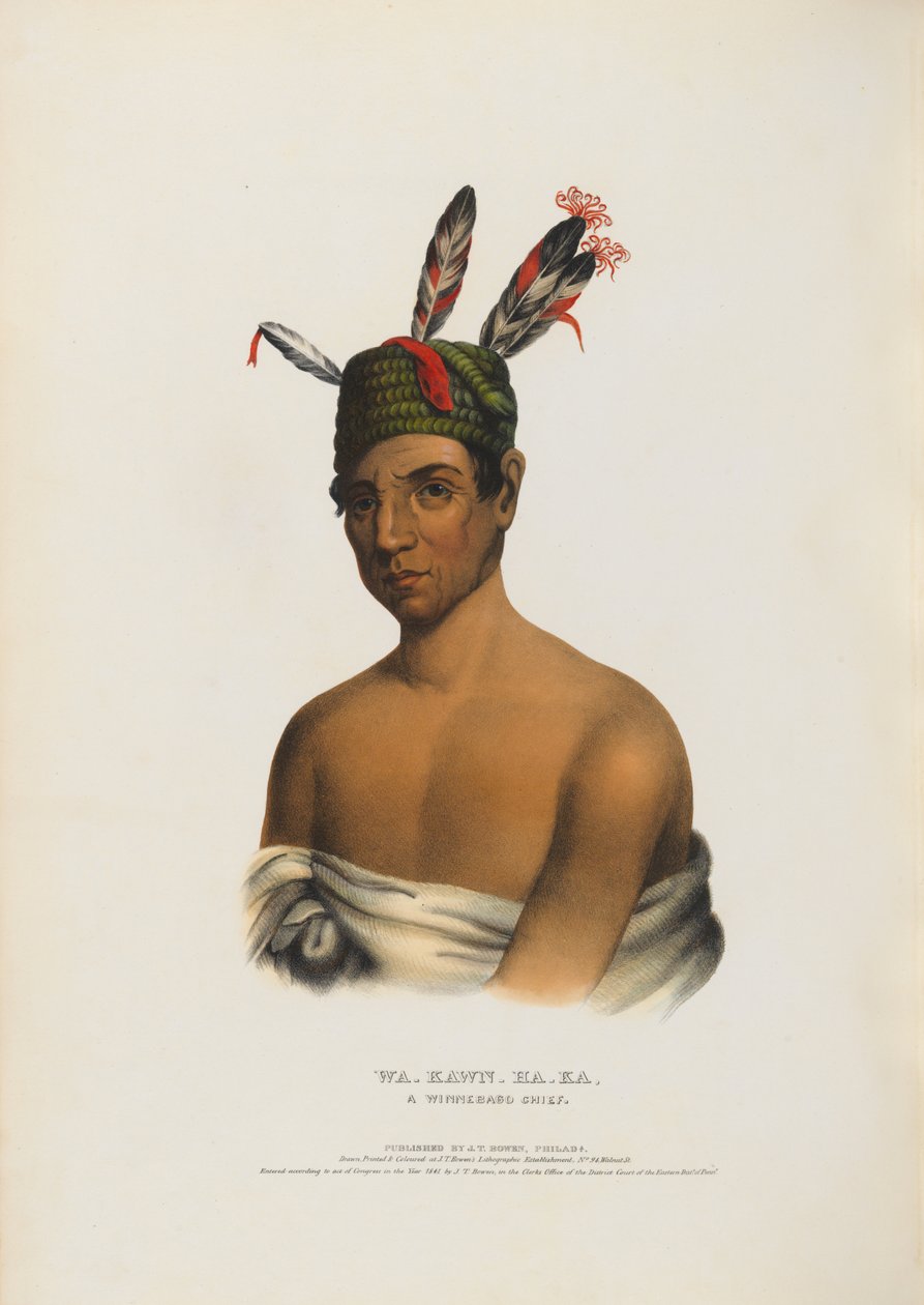 Wa-kawn-ha-ka - en Winnebago-høvding av Charles Bird King