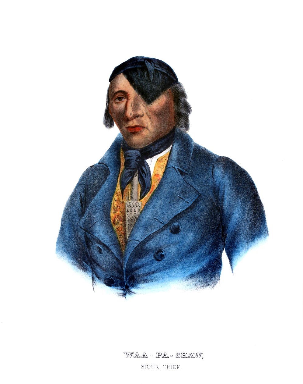 Waapashaw, en sioux-høvding av Charles Bird King