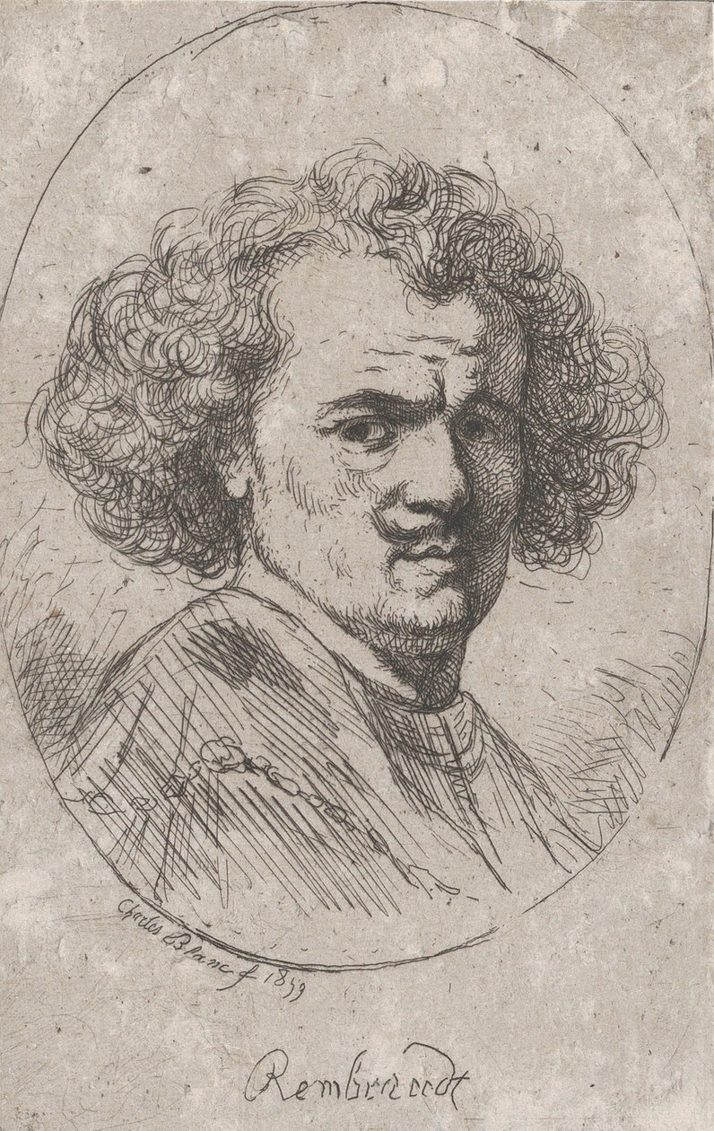 Portrett av Rembrandt, 1859. av Charles Blanc