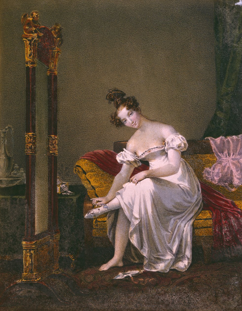 The Neglige, ca. 1830 av Charles Boulanger de after Boisfremont