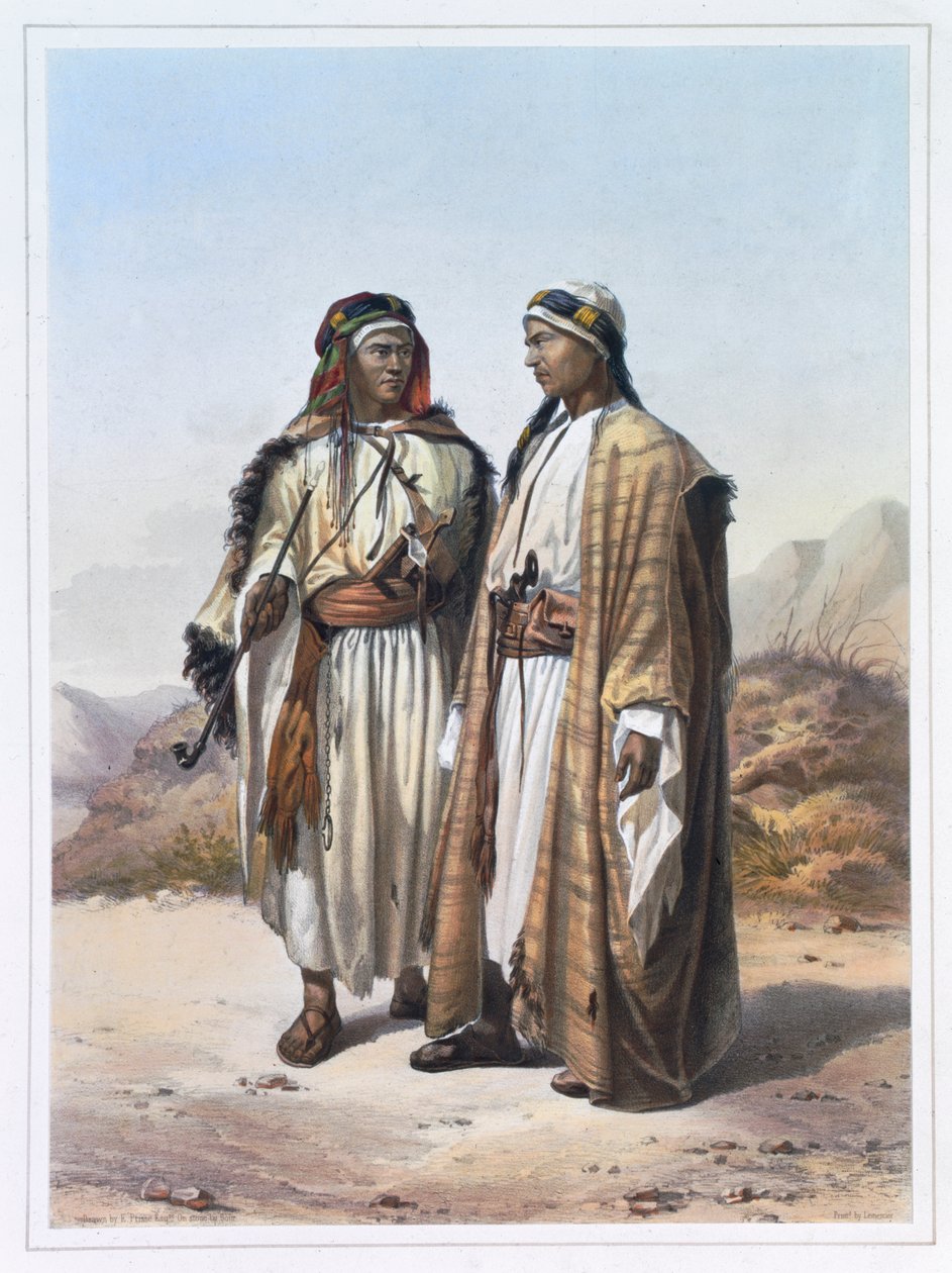 En Mahazi og en Soualeh-beduin, 1848 av Charles Bour