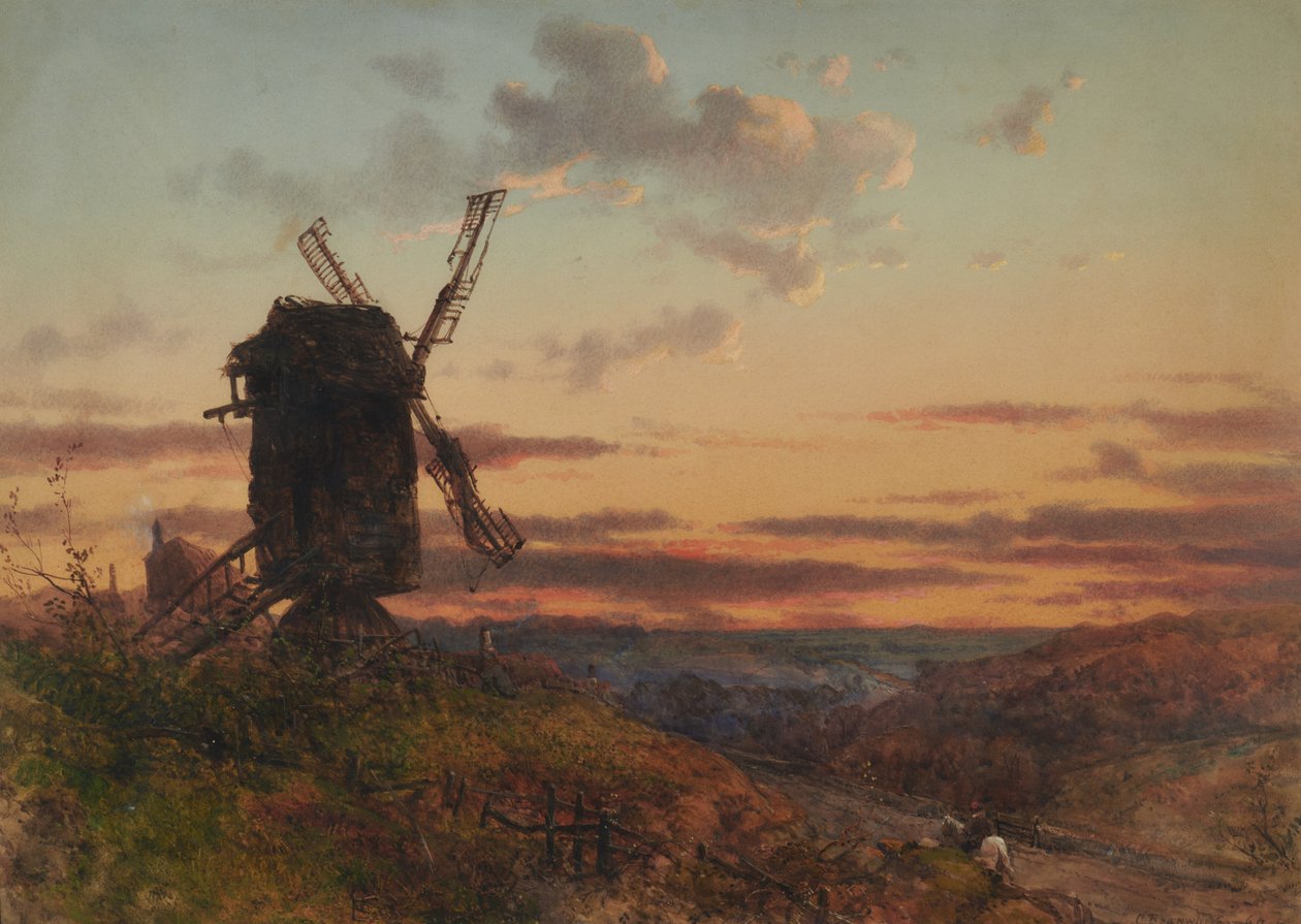 Landskap med vindmølle av Charles Branwhite