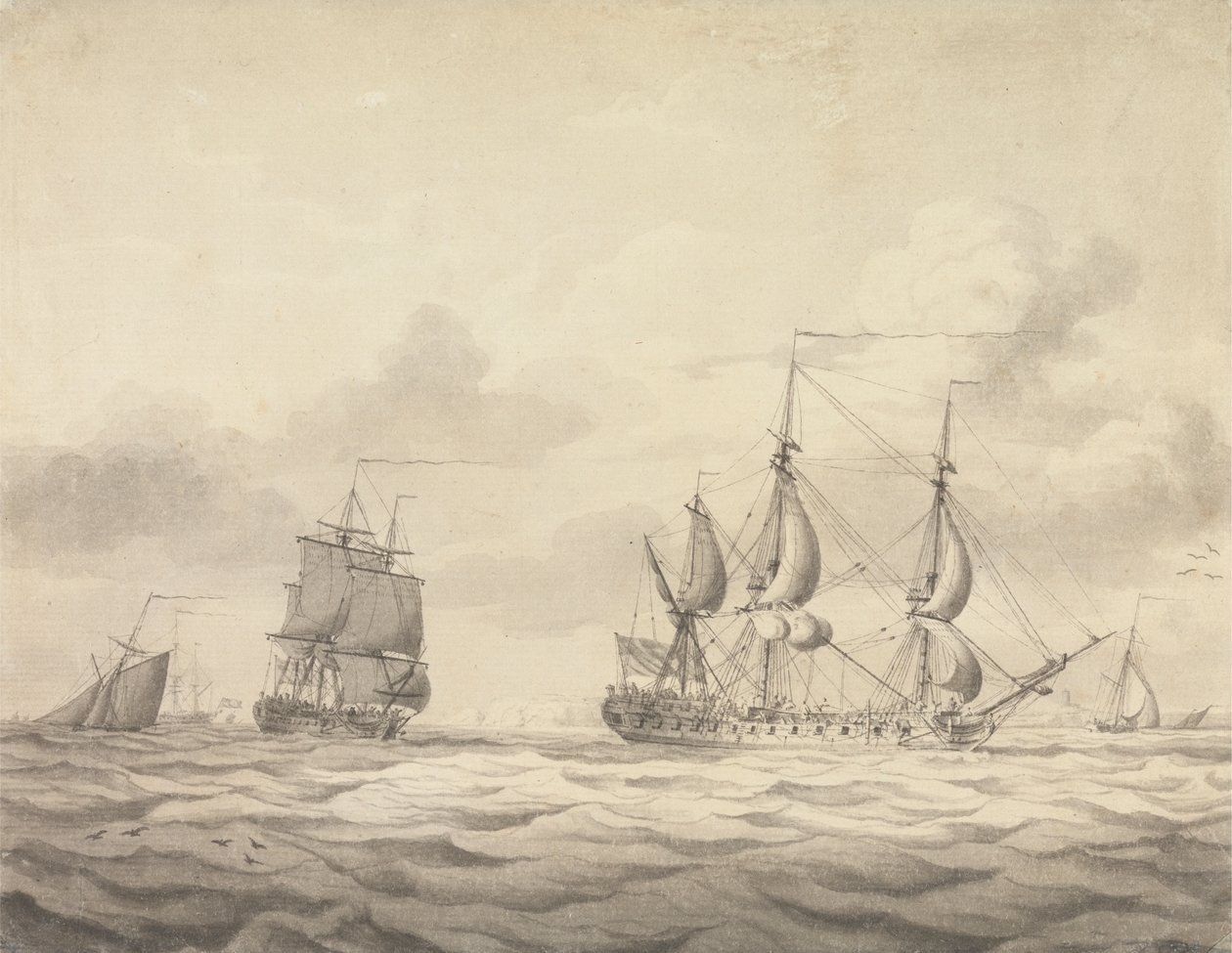 To fregatter før vinden av Charles Brooking