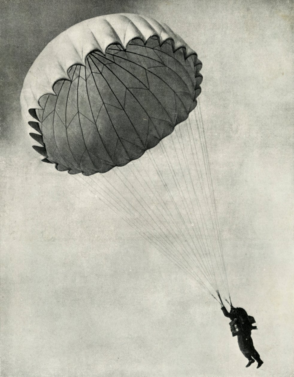 Flyver som brukte fallskjerm under andre verdenskrig, 1941. av Charles Brown