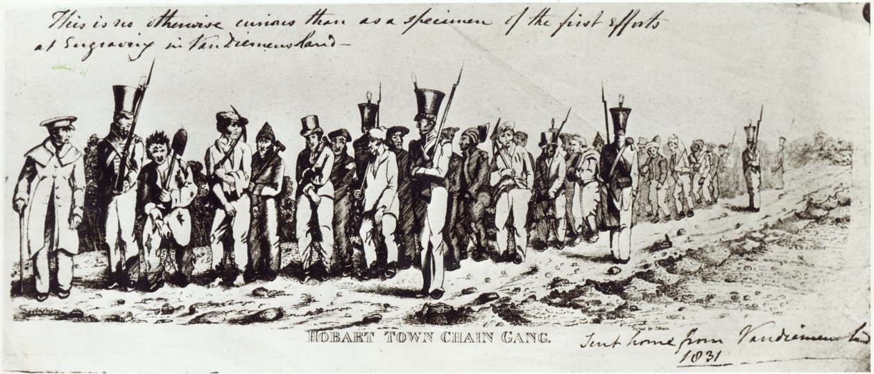 Hobart Town Chain Gang, ca. 1831 av Charles Bruce