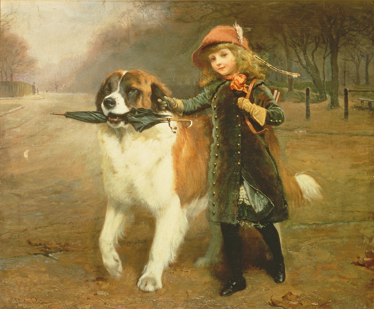 På vei til skolen, 1883 av Charles Burton
