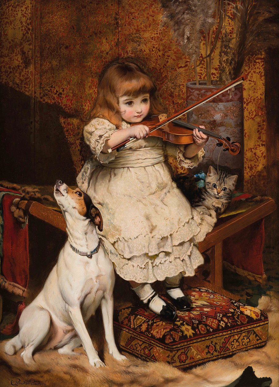 Den lille fiolinisten, 1887. av Charles Burton Barber