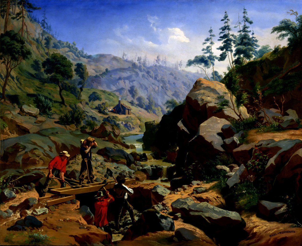 Gruvearbeidere i Sierras, 1851-1852. Skapere: Charles Christian Nahl, August Wenderoth. av Charles Christian Nahl, August Wenderoth