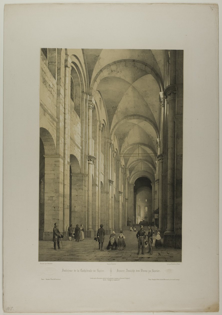 Interiør i katedralen i Speier, plate elleve fra Allemande av Charles Claude Bachelier