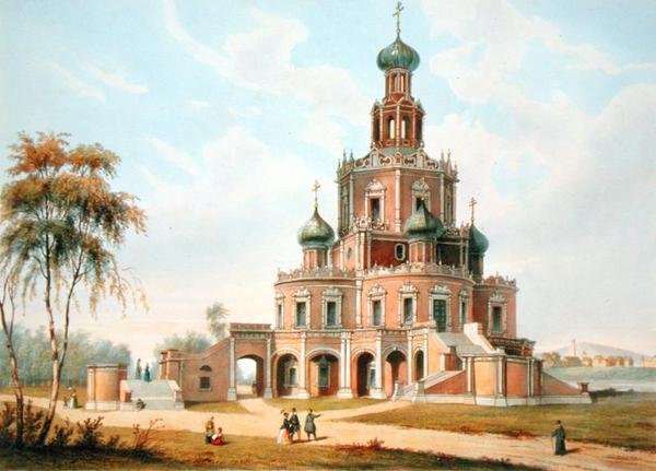 The Protection of the Virgin Church i Moskva, 1840-årene av Charles Claude Bachelier