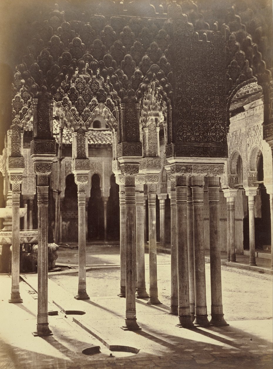 Løvenes domstol i Alhambra (Patio de los Leones en la Alhambra) av Charles Clifford