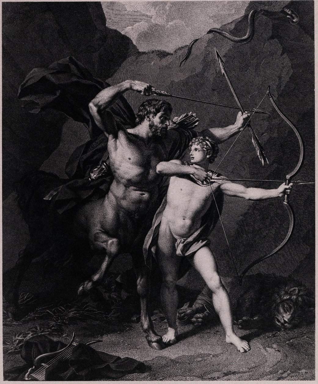 Utdannelsen til Achilles, 1794 av Charles Clément Bervic