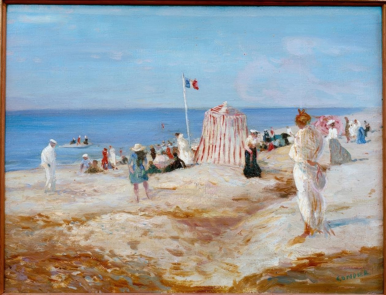 Strandscene Dieppe av Charles Edward Conder