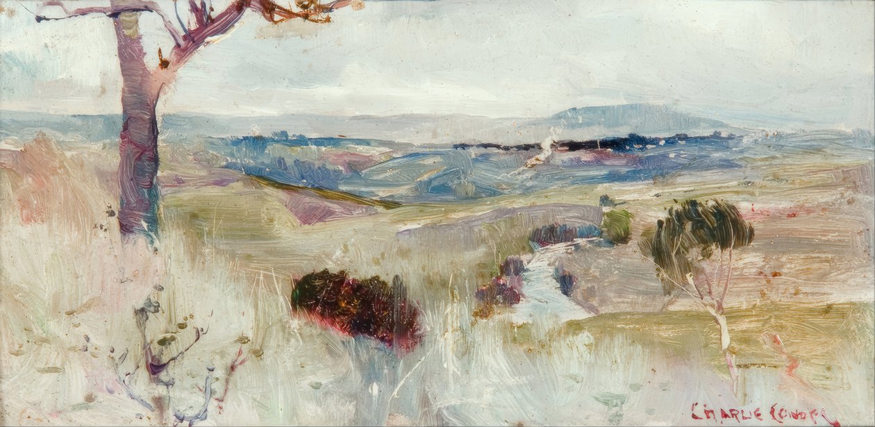 Dandenongs fra Heidelberg av Charles Edward Conder