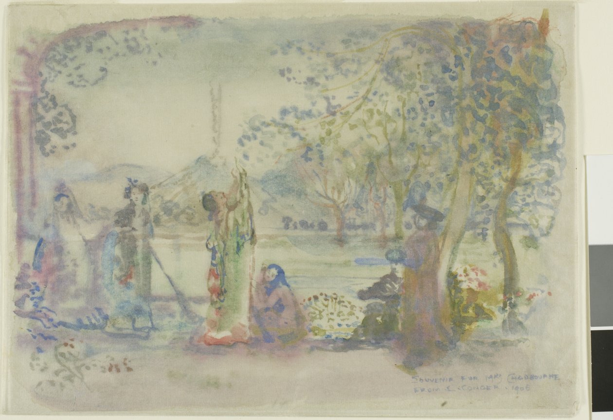 Scene på en innsjø om morgenen av Charles Edward Conder
