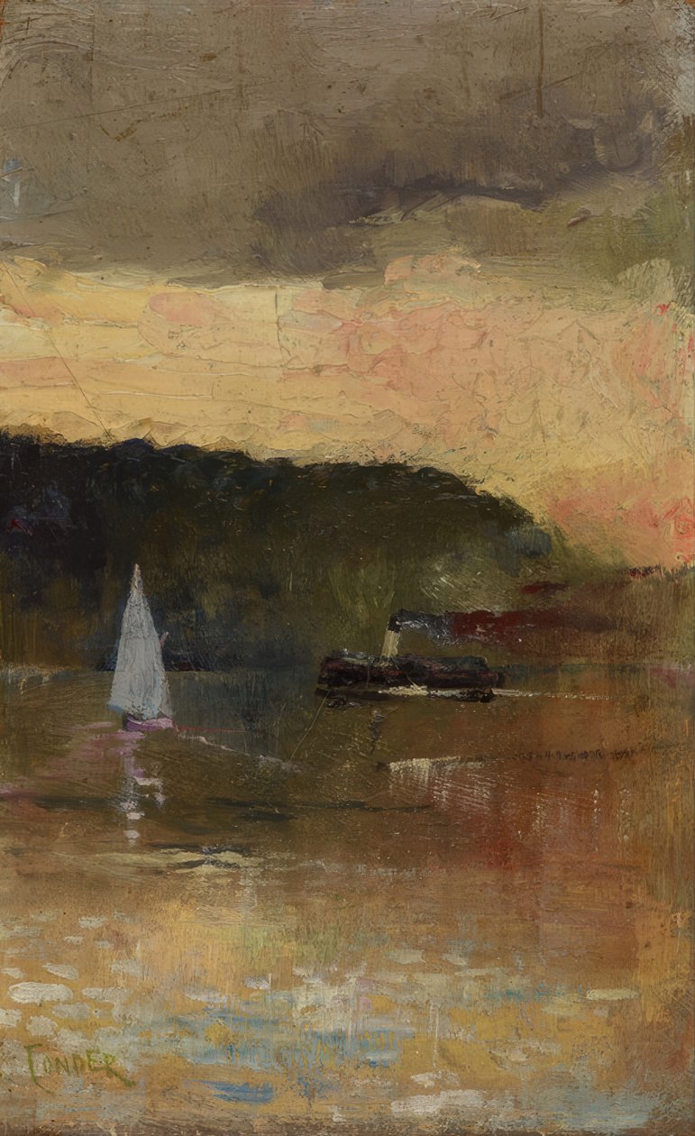 Solnedgang, Sydney havn av Charles Edward Conder