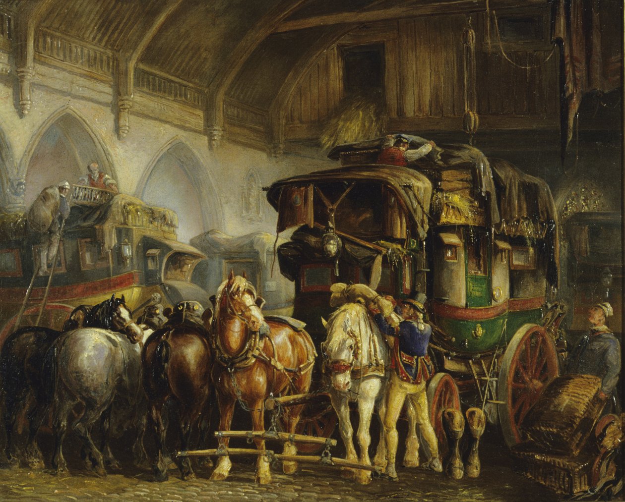 A Paris Diligence (olje på lerret) (for par se 266152) av Charles Cooper Henderson