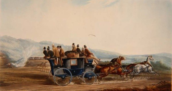 The Road Versus Rail, gravert av J. Harris, fra 