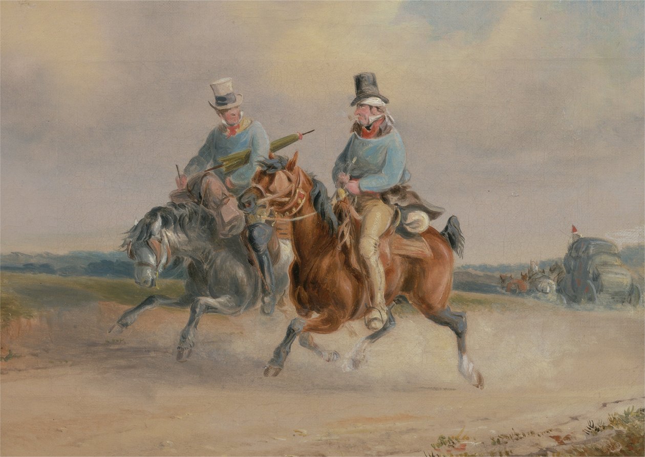 Traveling Companions, eller A Scene on the Road i Frankrike (olje på lerret) av Charles Cooper Henderson